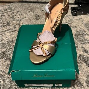Lauren Lorraine Gold and Black Heels